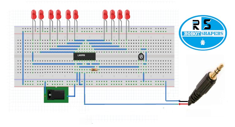 How to make music operated LED chaser ckt  - VU meter using LM3915 - LED disco