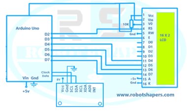 Arduino Accelerometer with LCD display